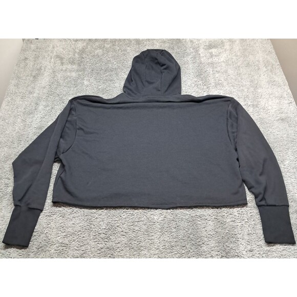 ADIDAS Sweatshirt Hoodie Womens Large Oversized Cropped logo Relaxed Pullover - Picture 9 of 12